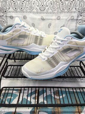 Babolat Jet Mach II Matryx All Court Tennis/Pickleball Wht/Baby Blue Womans 9.5